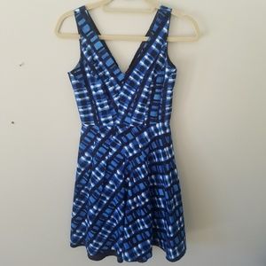 Calvin Klein Blue White AbstractPrint Dress Size 2